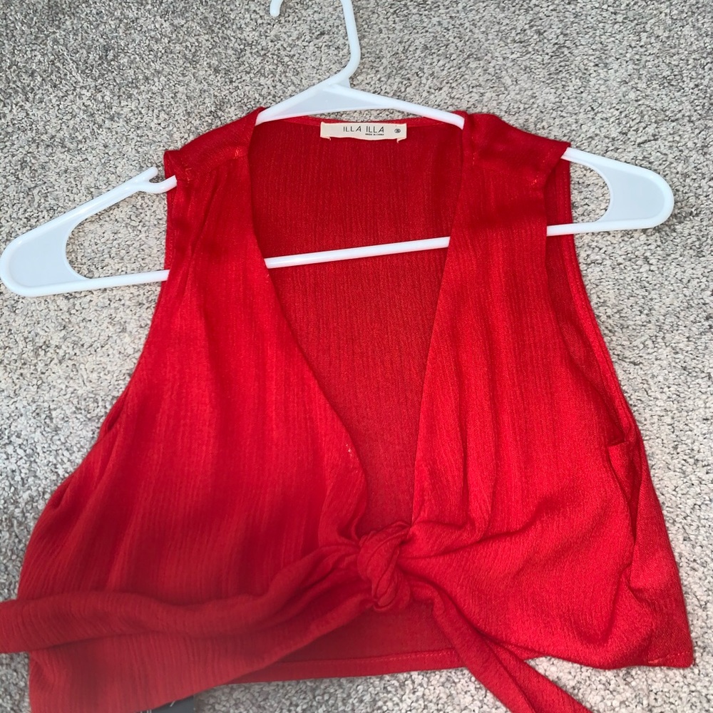 Red crop top